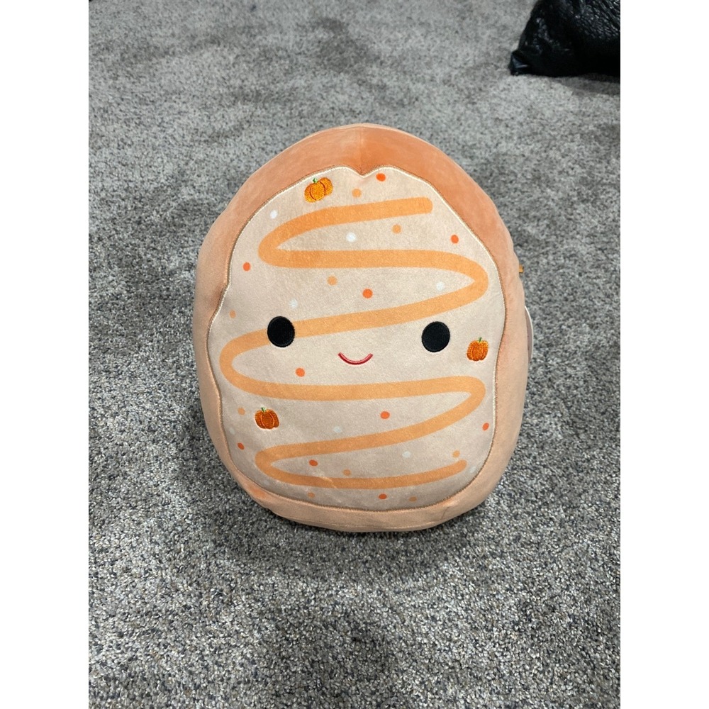 Squishmallows 12 Inch Tadd the Pumpkin Cinnamon Roll Rare Fall Plush Toy Orange